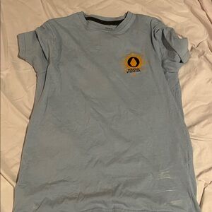 Volcom Light Blue Tee with Sunburst Graphic